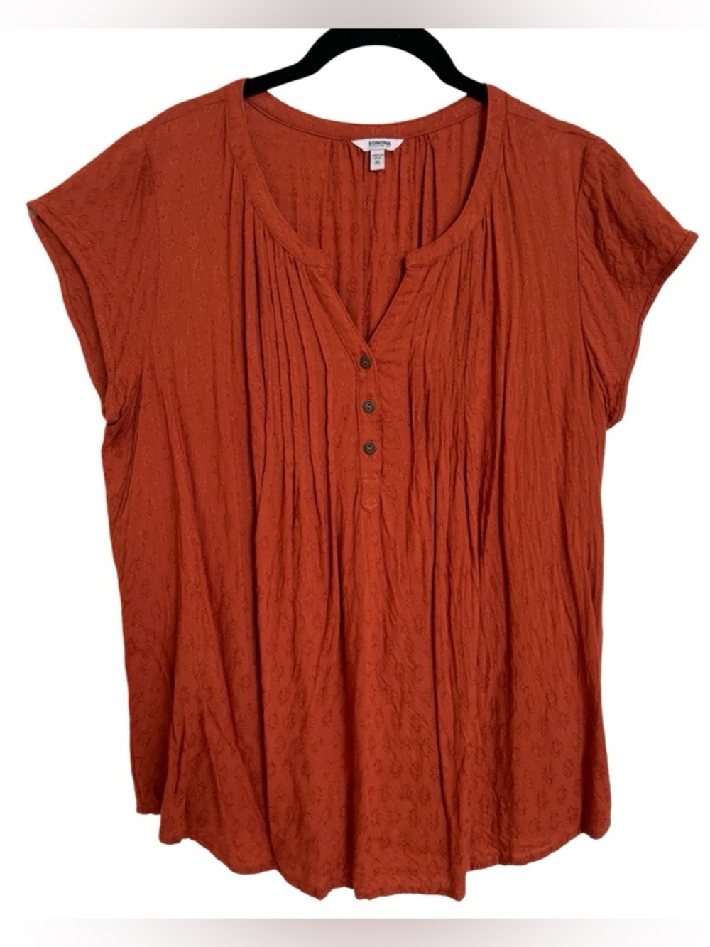 Ladies Womens Sonoma Burnt Orange Cap Sleeved Top SZ XL X-Large